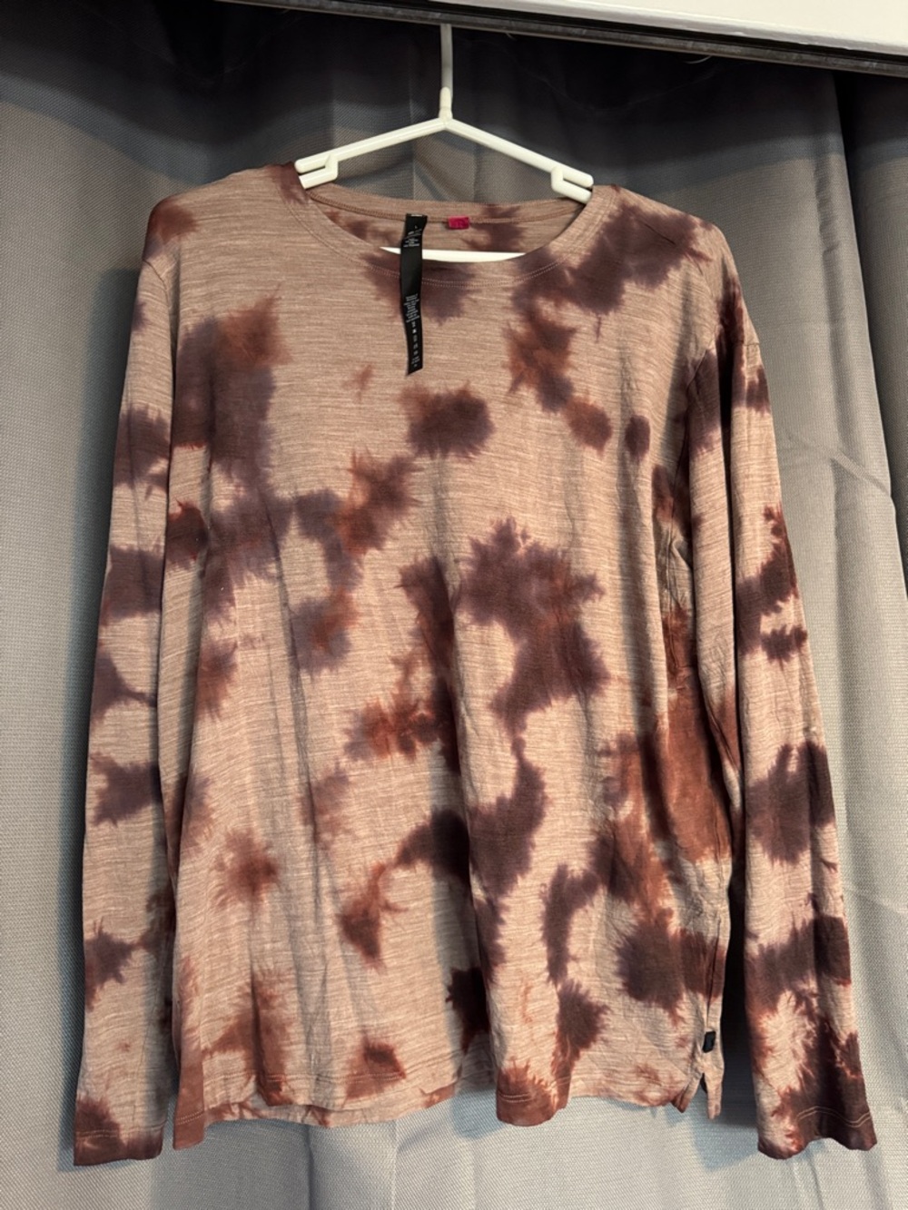 Lululemon Tie-Dye Long Sleeve Top in Mauve and Deep Brown